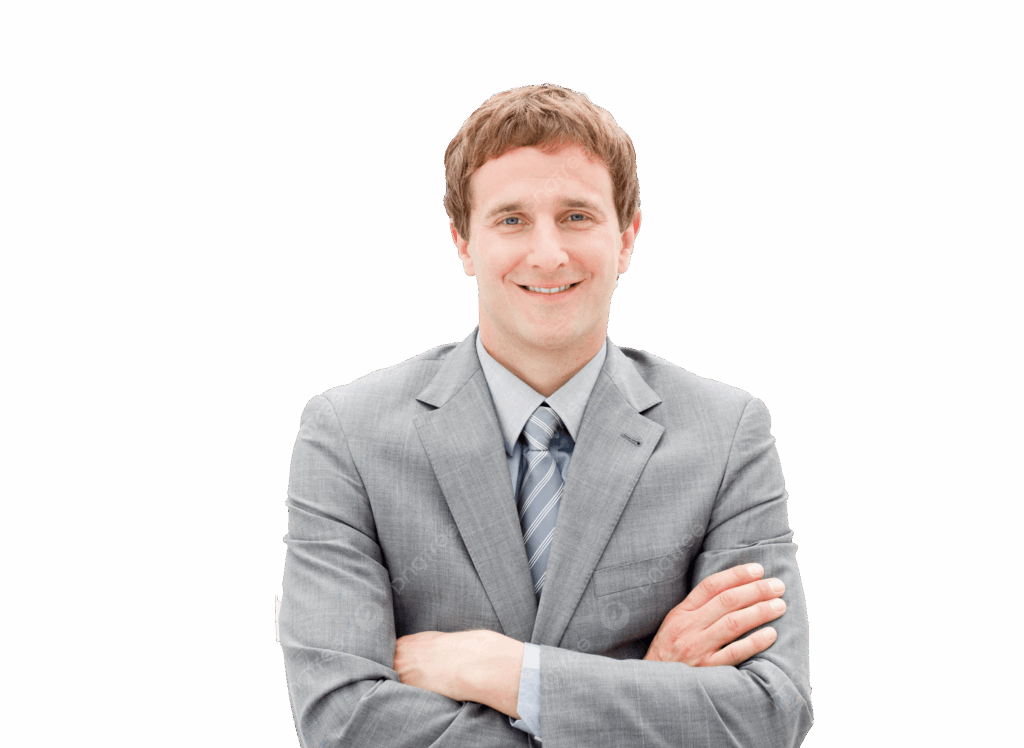 pngtree confident male ceo sitting with folded arms in front of photo png image 13691244
